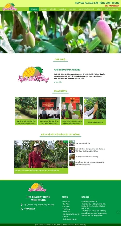 Thiết kế website hợp tác xã Xoài cát hồng Vĩnh Trung - Preview 1