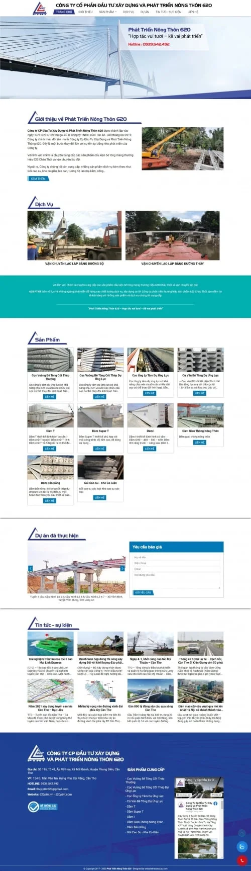 Thiết kế website công ty 620 PTNT - Preview 1