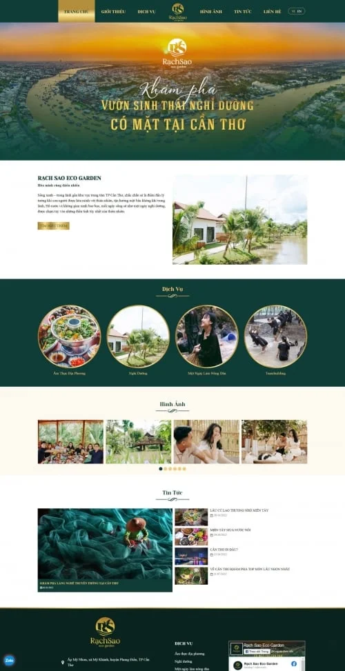 Thiết kế website khu nghỉ dưỡng sinh thái Rạch Sao - Preview 1