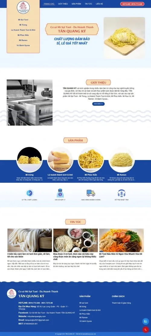 Thiết kế website cơ sở sản xuất mì tươi Tân Quang Ký - Preview 1