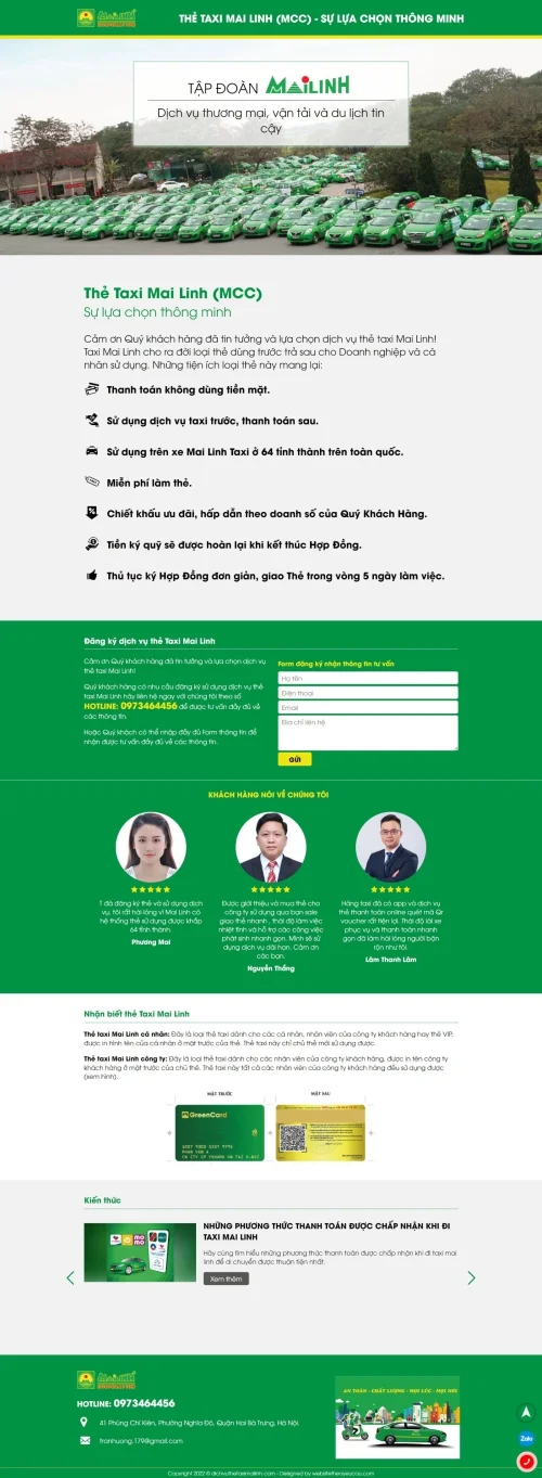 Thiết kế website Thẻ taxi Mai Linh - Preview 1