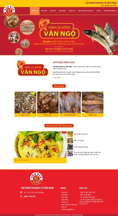 Thiết kế website Mắm 6 Ngộ - Preview 1