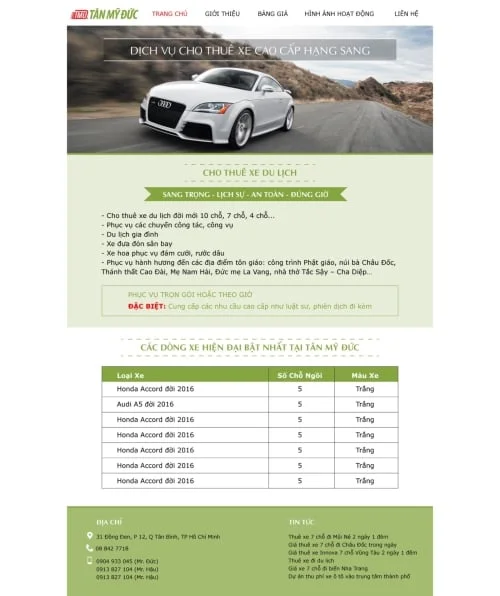 Thiết kế website dịch vụ cho thuê xe Tân Mỹ Đức - Preview 1
