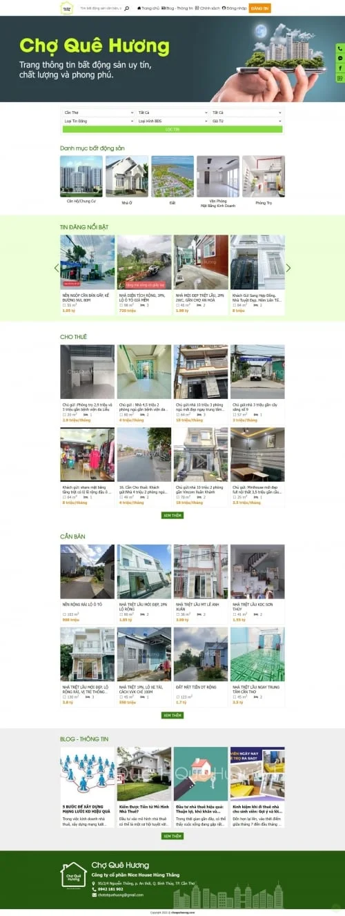 Thiết kế website bất động sản Chợ Quê Hương - Preview 1