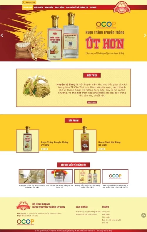 Thiết kế website Rượu Út Hơn - Preview 1