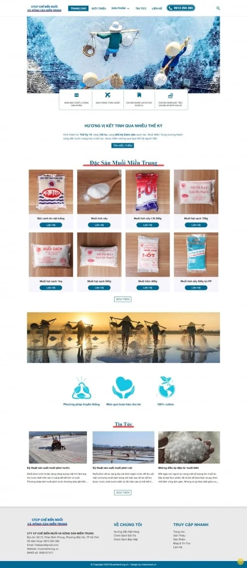 Thiết kế website Muối Miền Trung - Preview 1