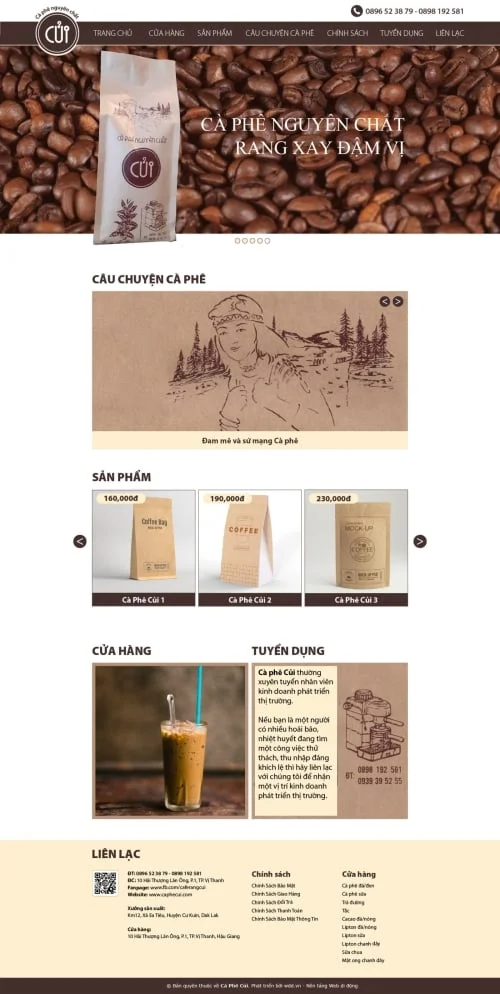 Thiết kế website Cà phê Củi - Preview 1