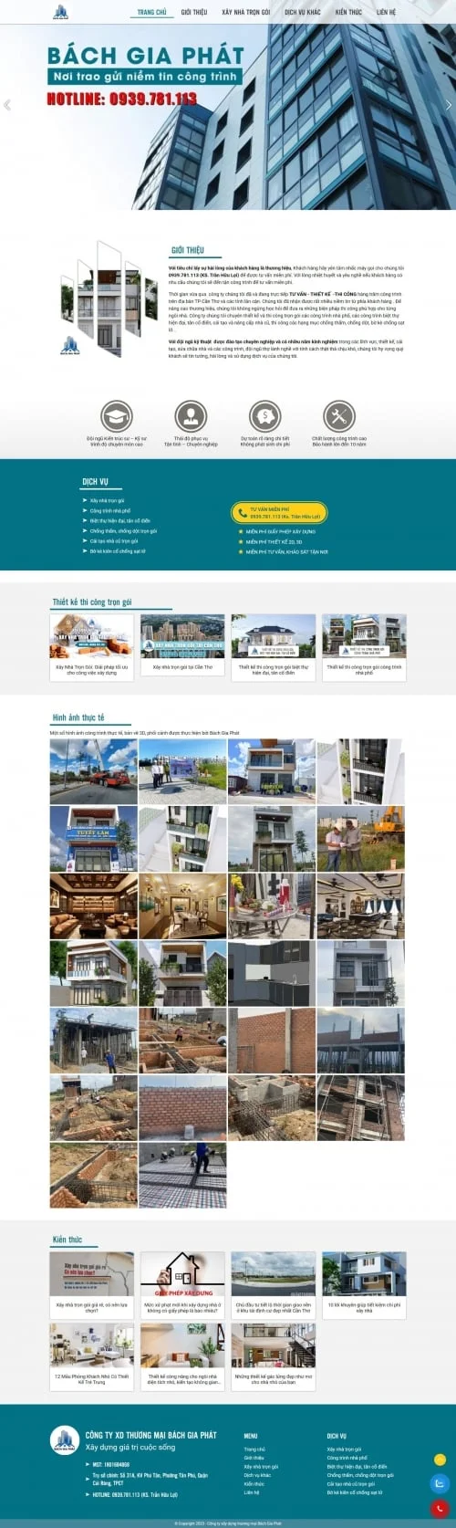 Thiết kế website công ty xây dựng Bách Gia Phát - Preview 1