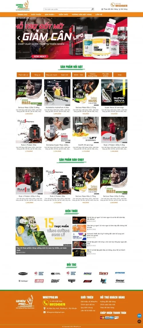 Thiết kế website bán hàng WheyPro - Preview 1