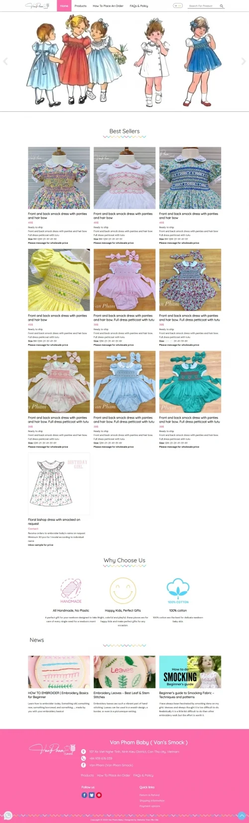 Thiết kế website bán hàng Van Pham Smock - Preview 1