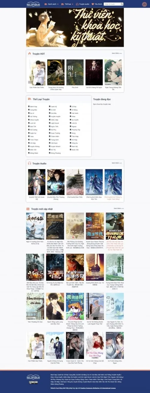 Thiết kế website truyện chữ DoctruyenHD - Preview 1