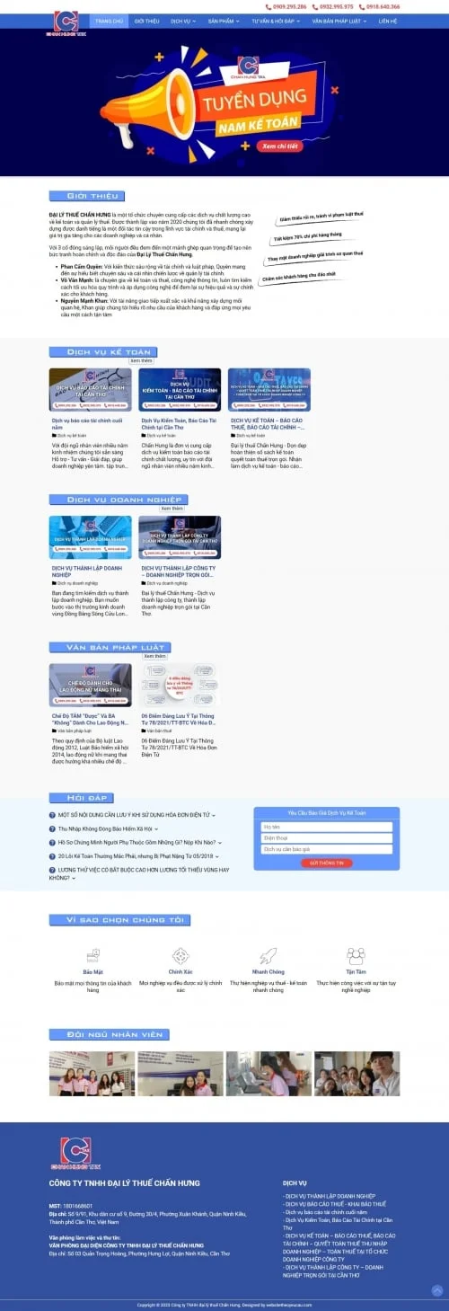 Thiết kế website đại lý thuế Chấn Hưng - Preview 1