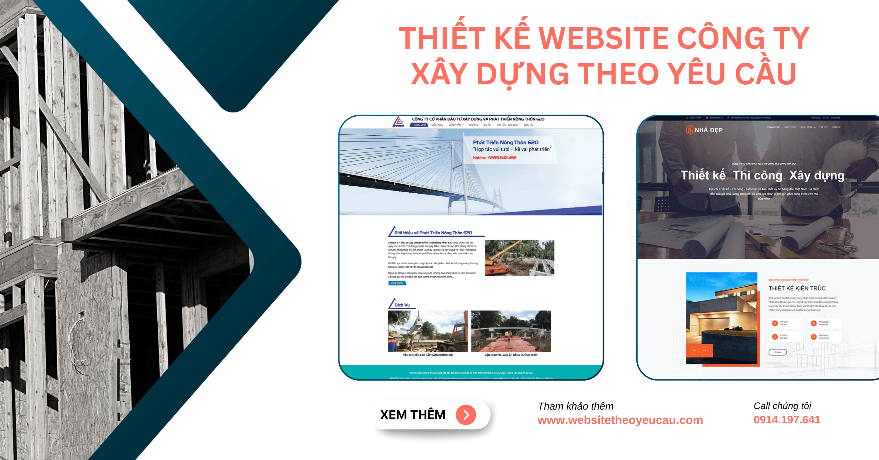 Thiết kế website công ty xây dựng theo yêu cầu