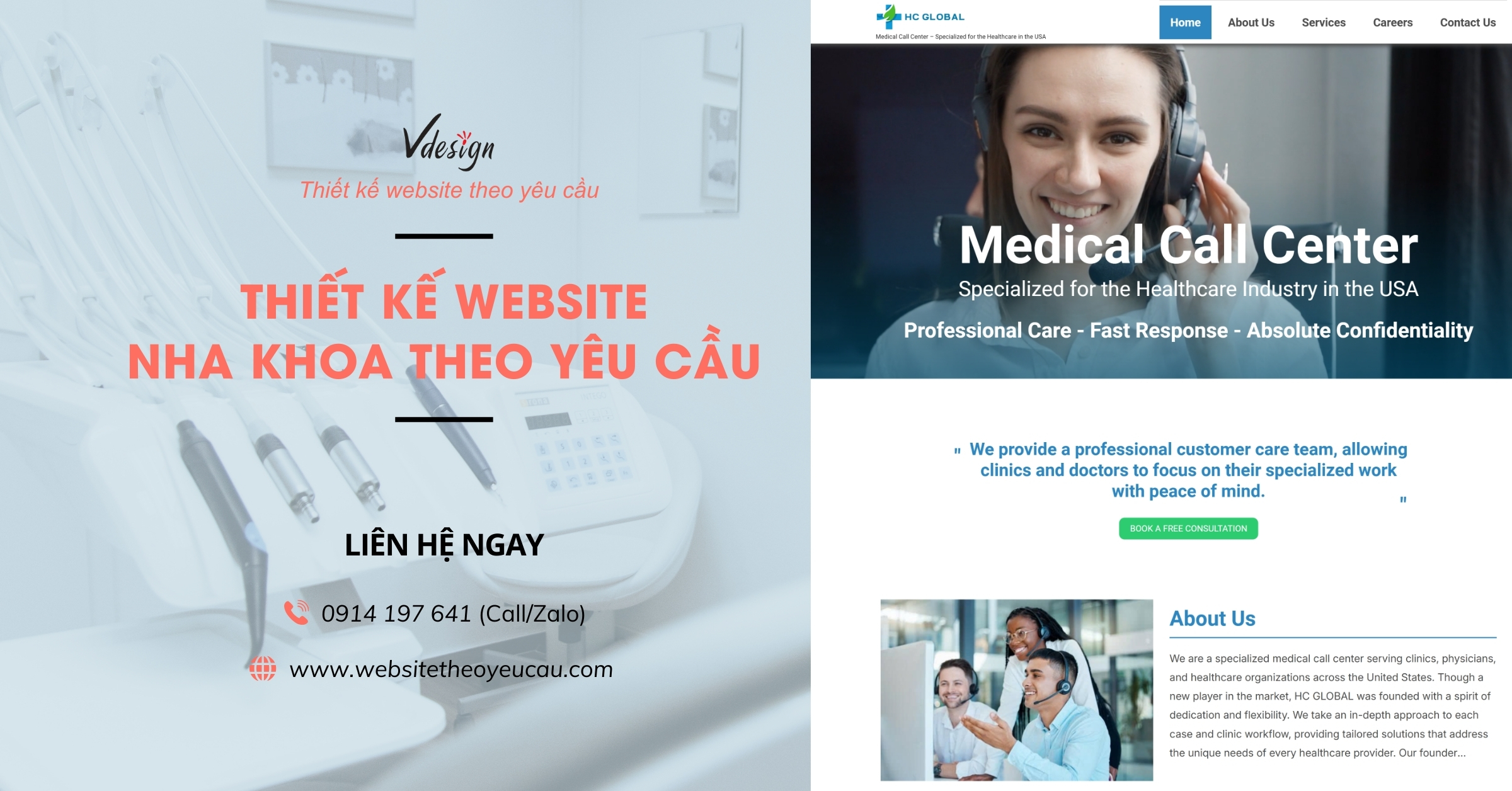 Thiết kế website nha khoa theo yêu cầu