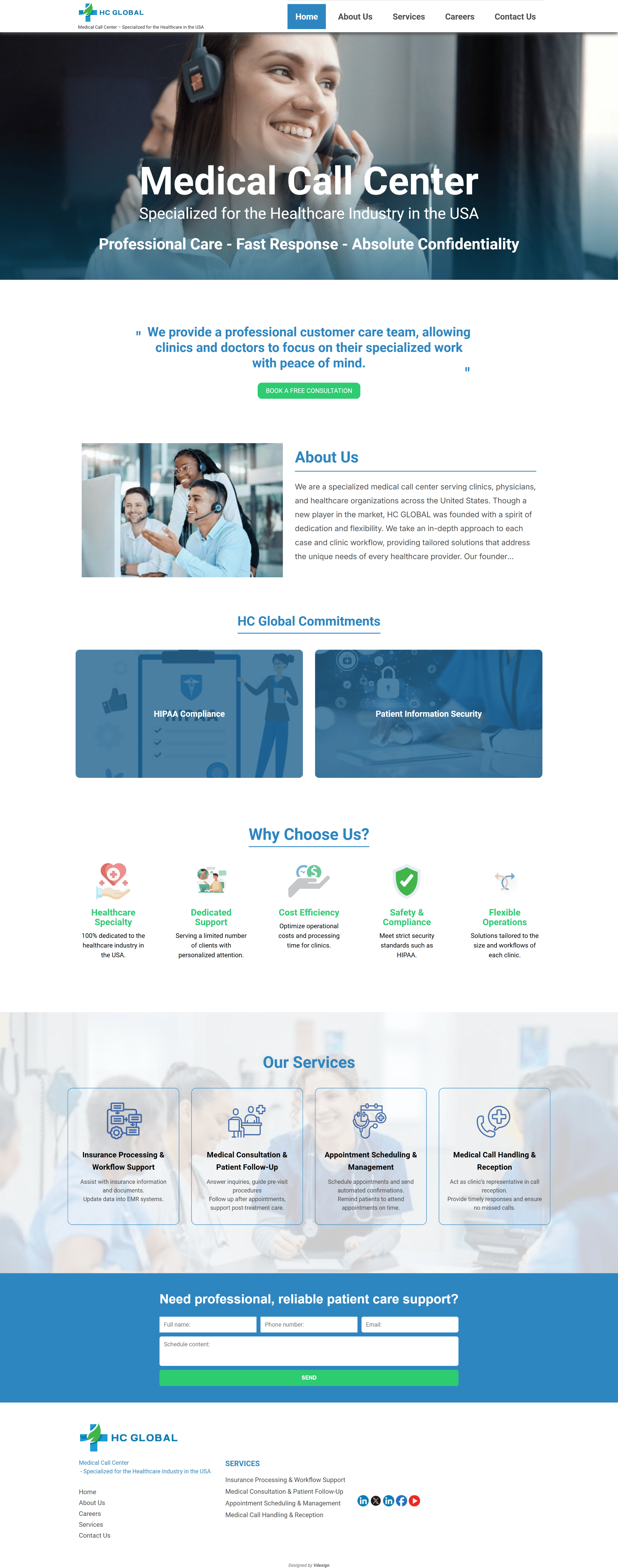 Thiết kế website landing page The HC Global