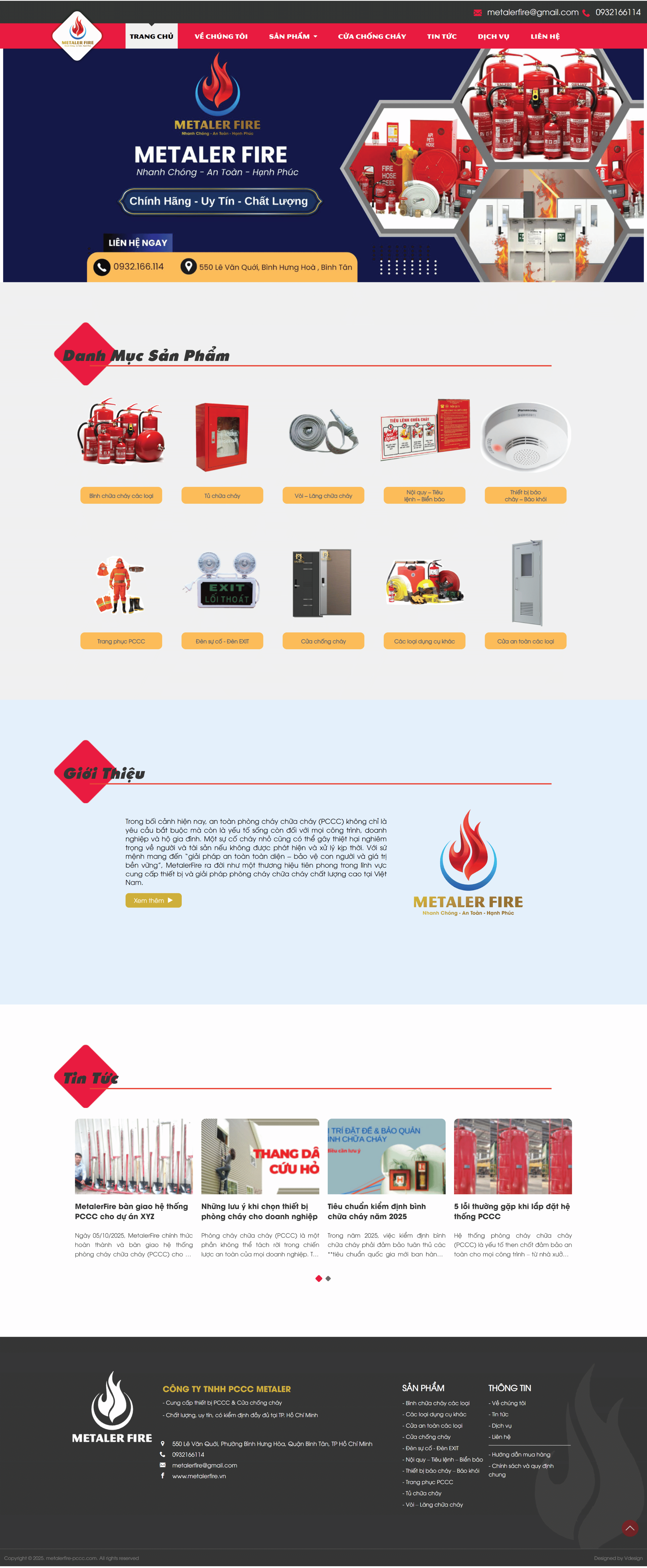 Thiết kế website doanh nghiệp Metaler Fire