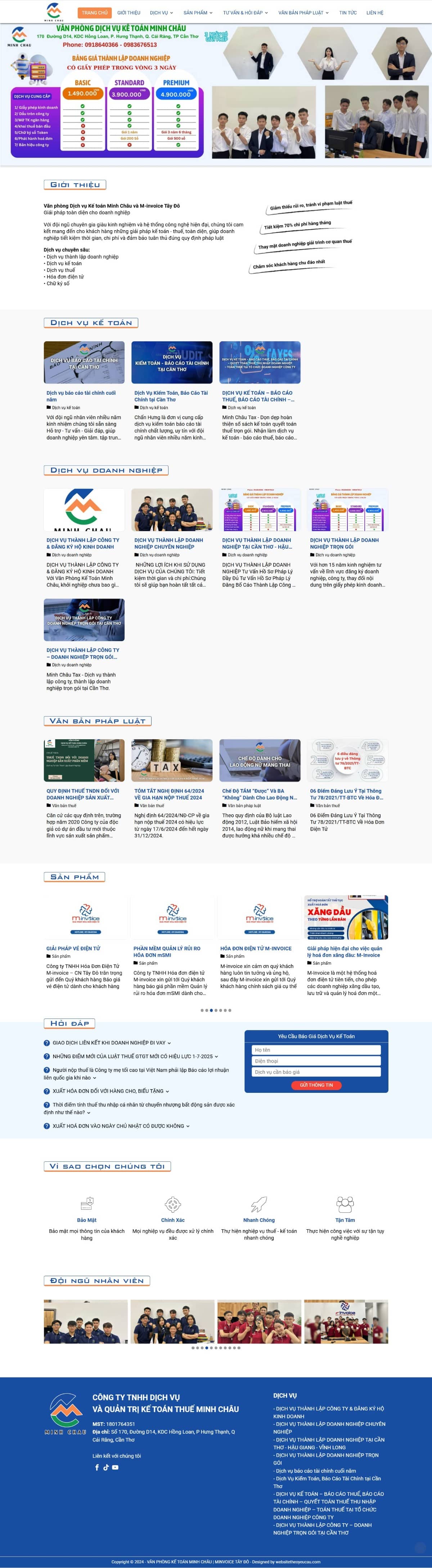 Thiết kế website văn phòng kế toán Minh Châu