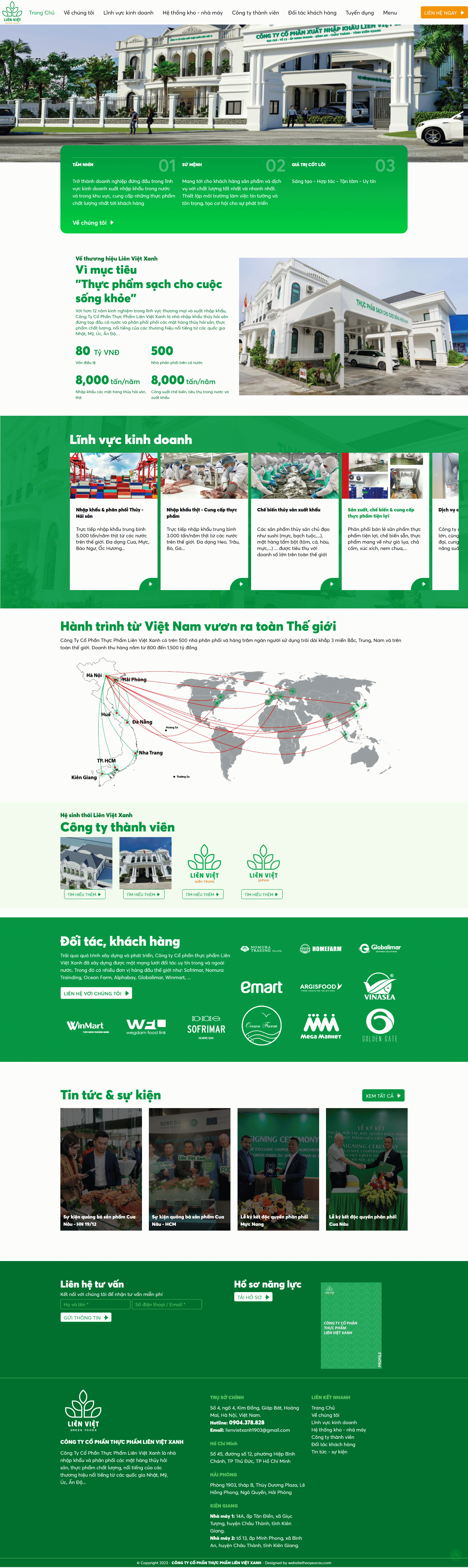 Thiết kế website doanh nghiệp Liên Việt Xanh