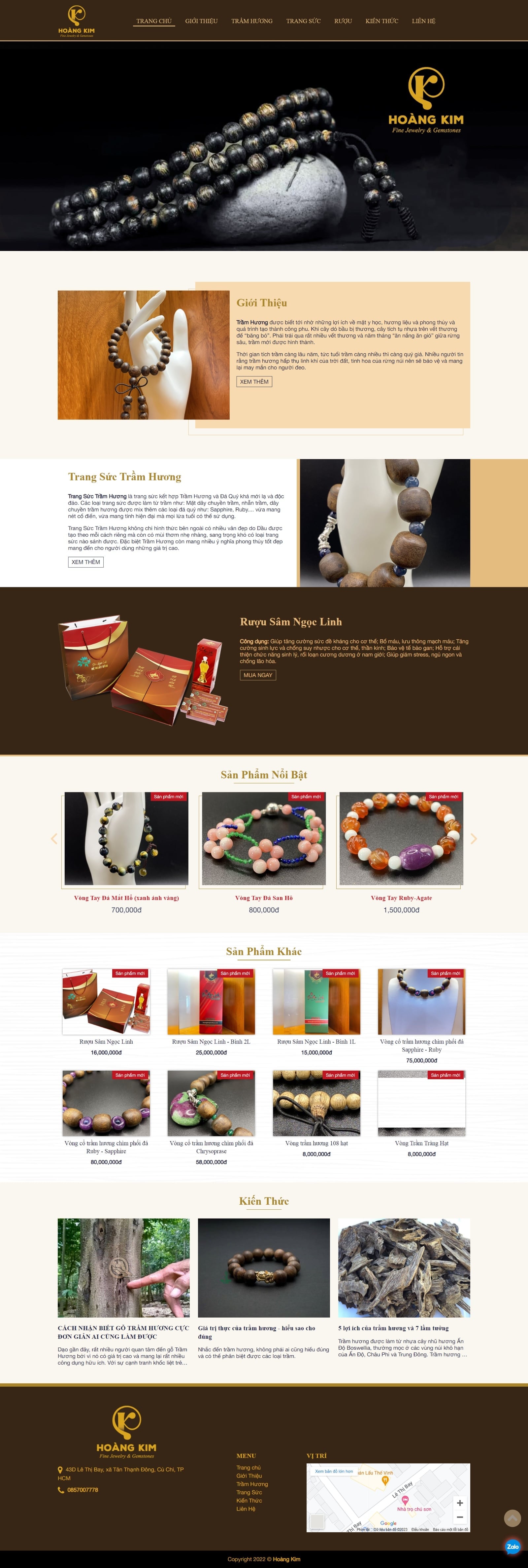 Thiết kế website bán hàng Hoàng Kim Jewelry