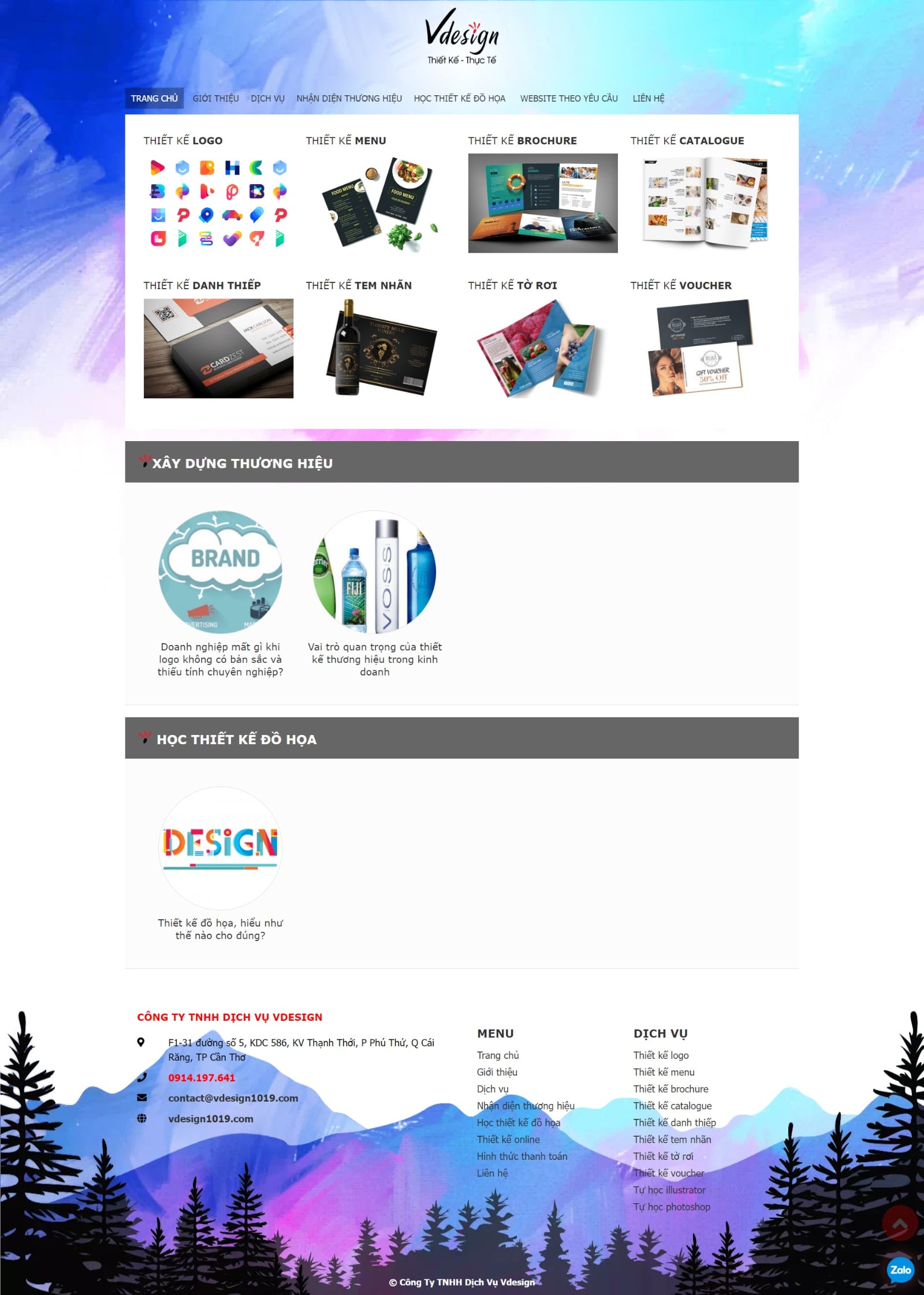 Thiết kế website công ty TNHH dịch vụ Vdesign
