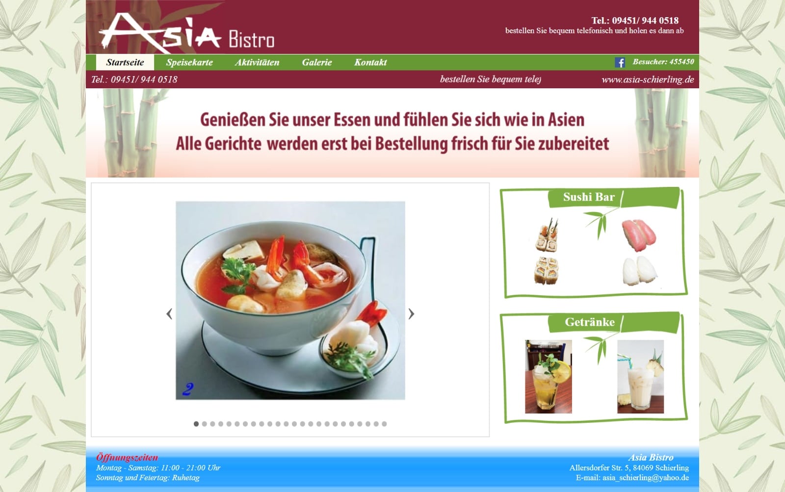 Thiết kế website nhà hàng Asia Bistro