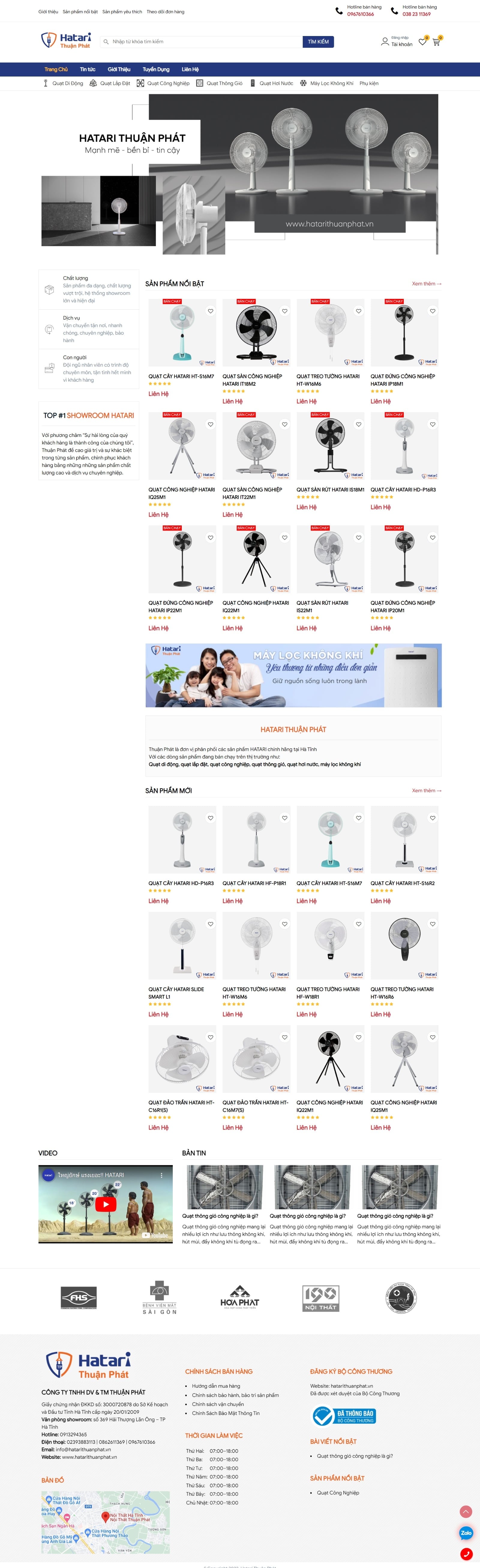 Thiết kế website bán hàng Hatari Thuận Phát