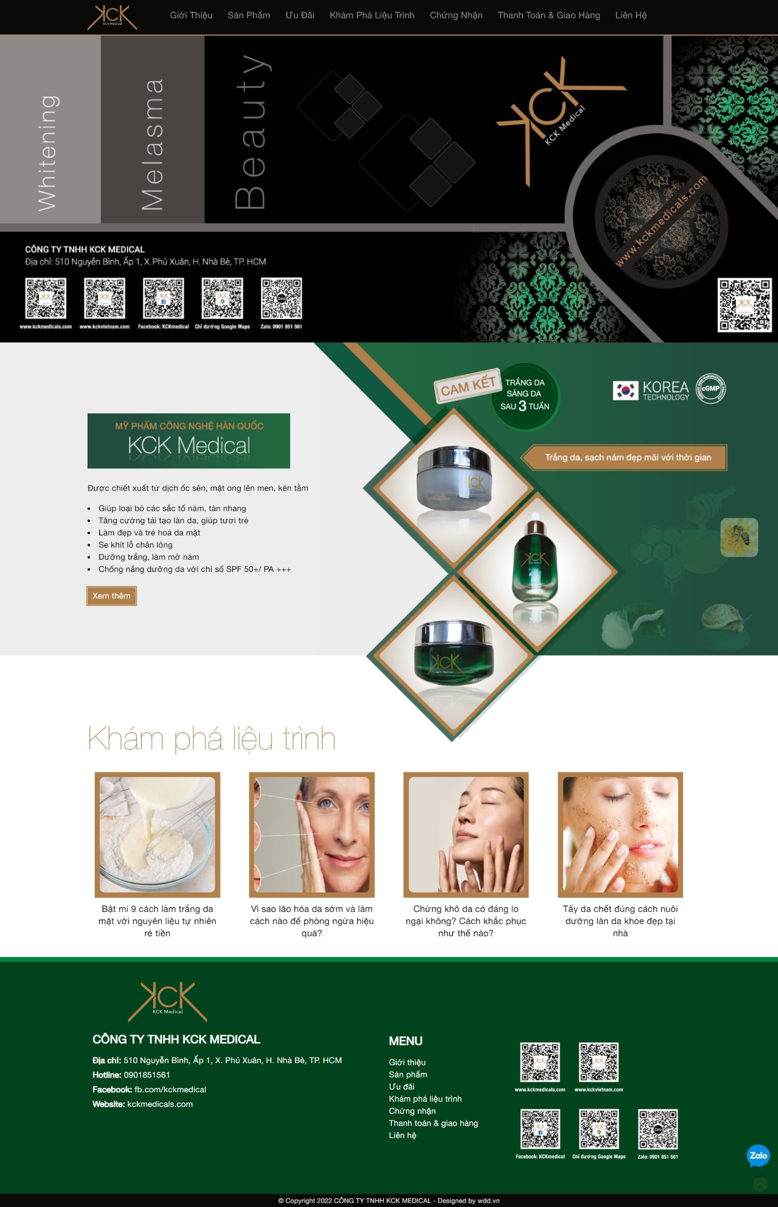 Thiết kế website mỹ phẩm KCK Medical