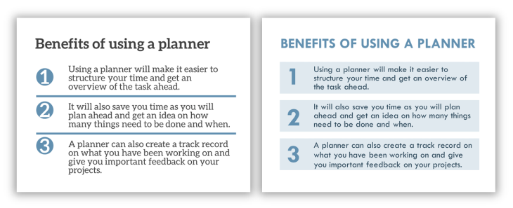 Sử dụng bullet point hiệu quả