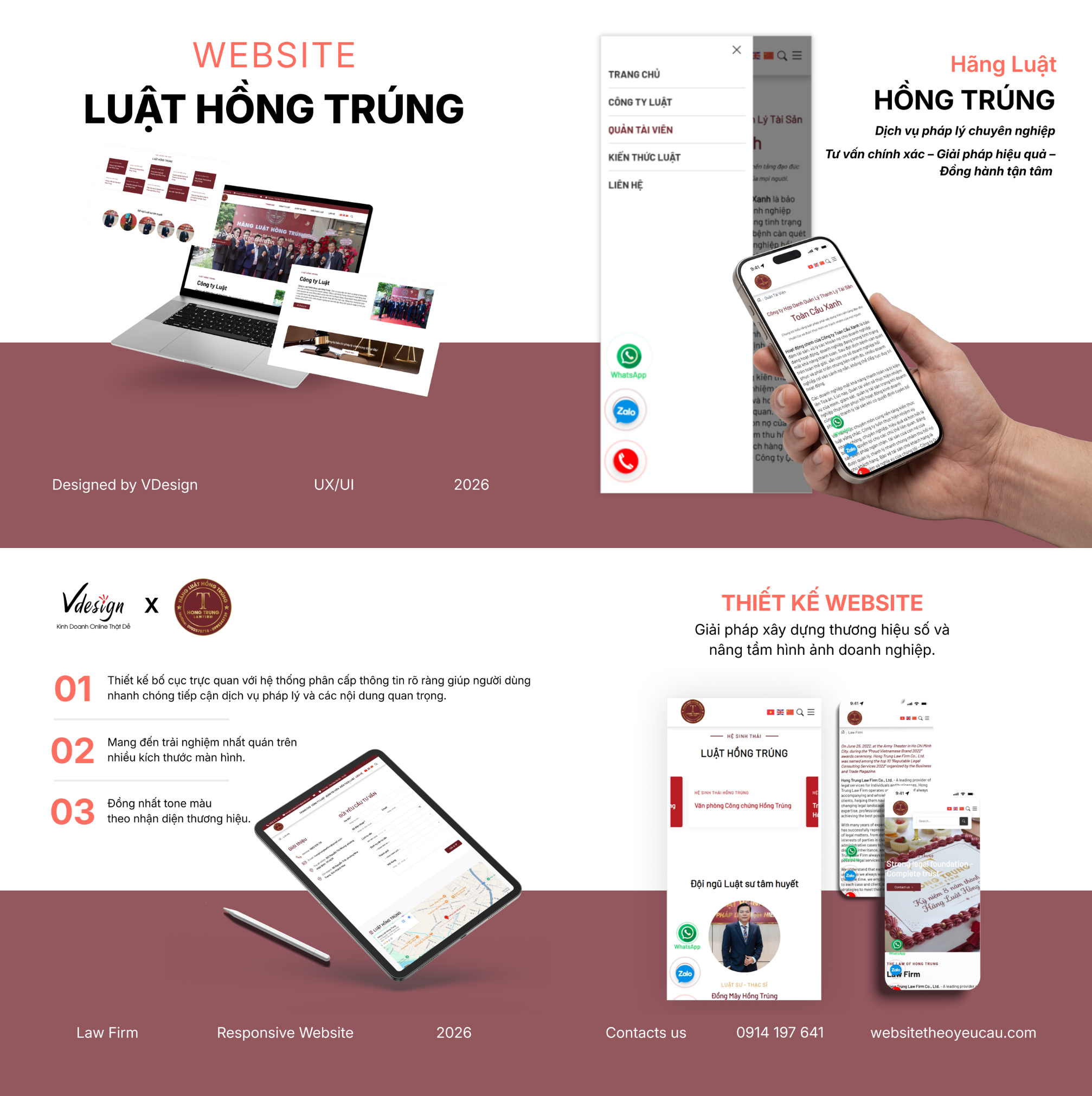 Thiết kế Website Luật Hồng Trúng by VDesign