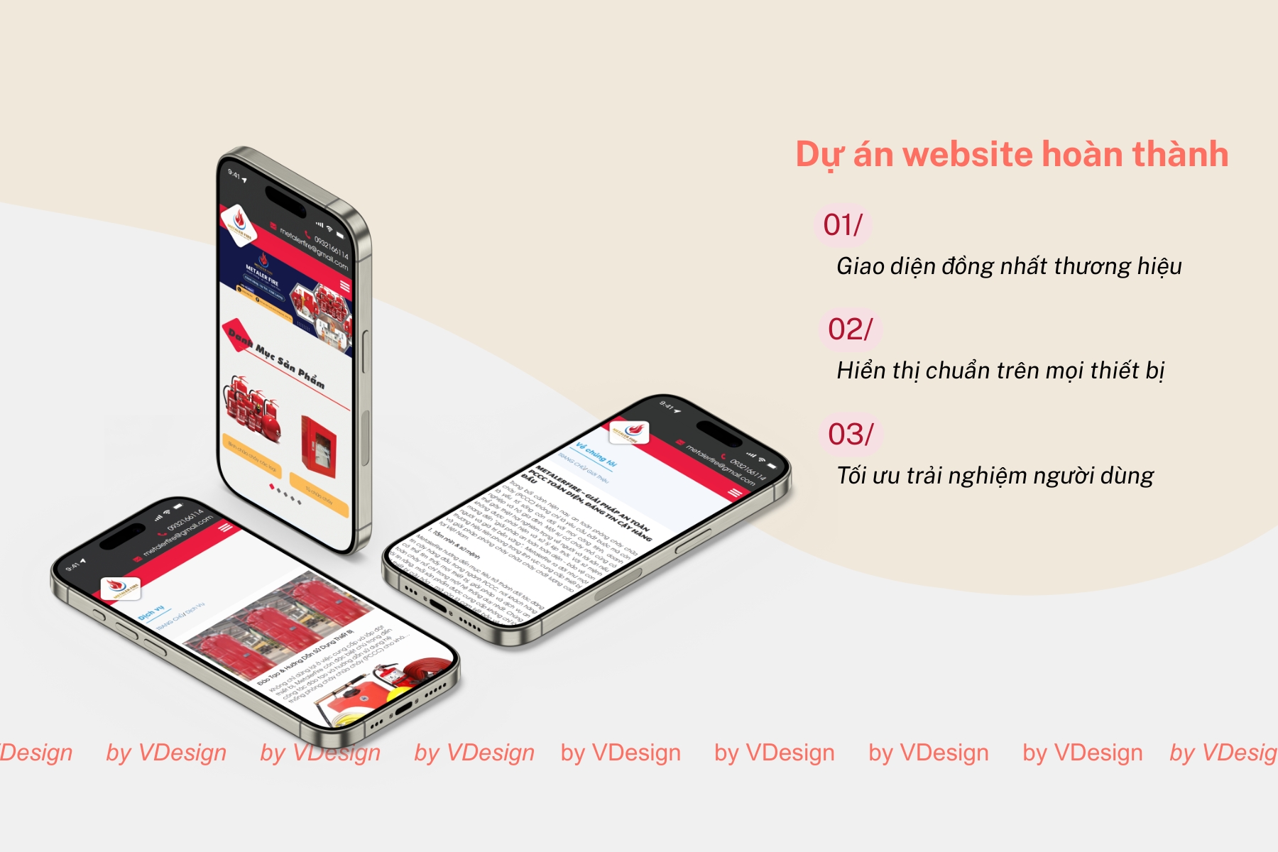 Dự án Thiết kế Website Metaler Fire by VDesign