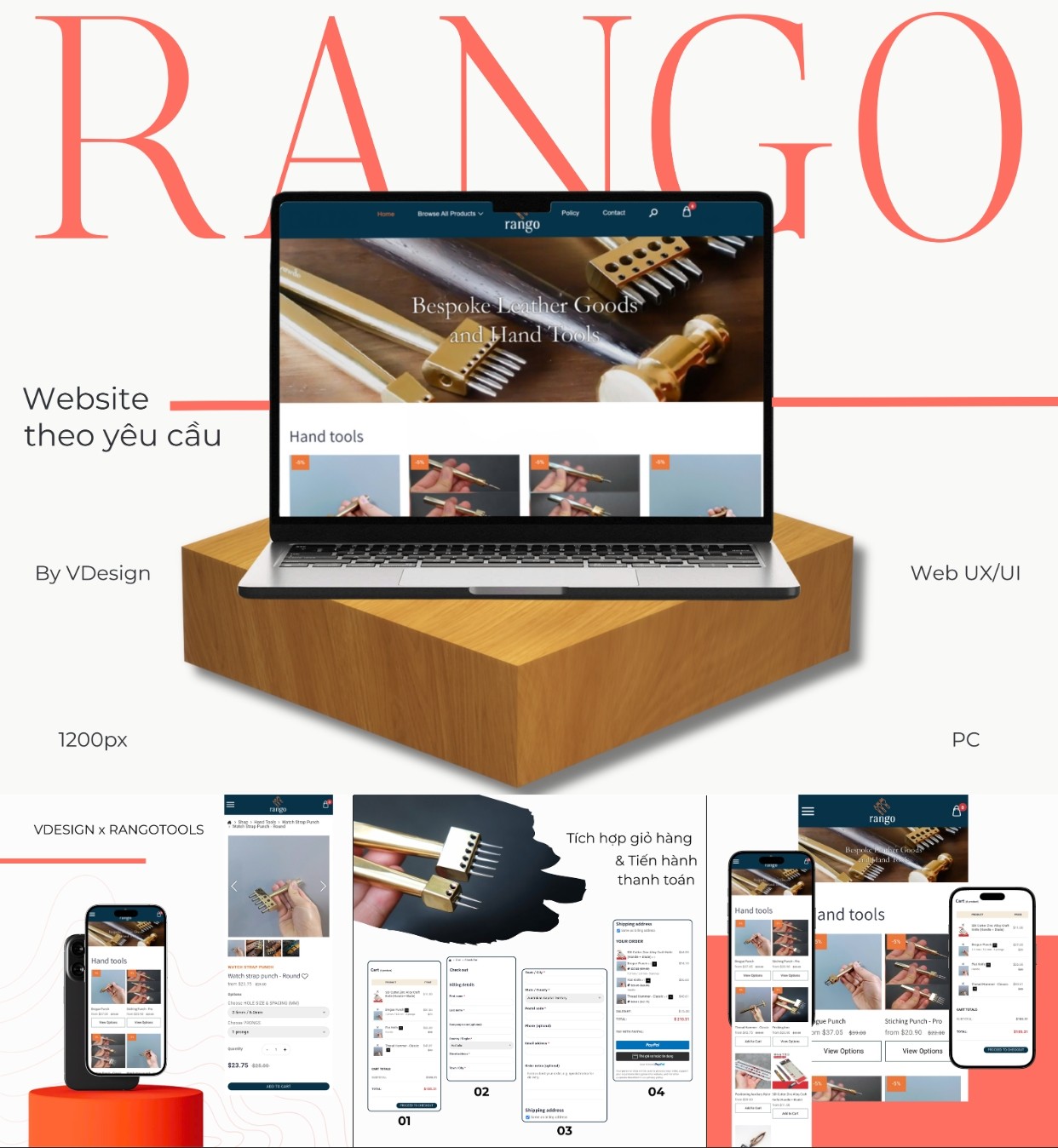 Dự án Website bán hàng Rangotools by VDesign