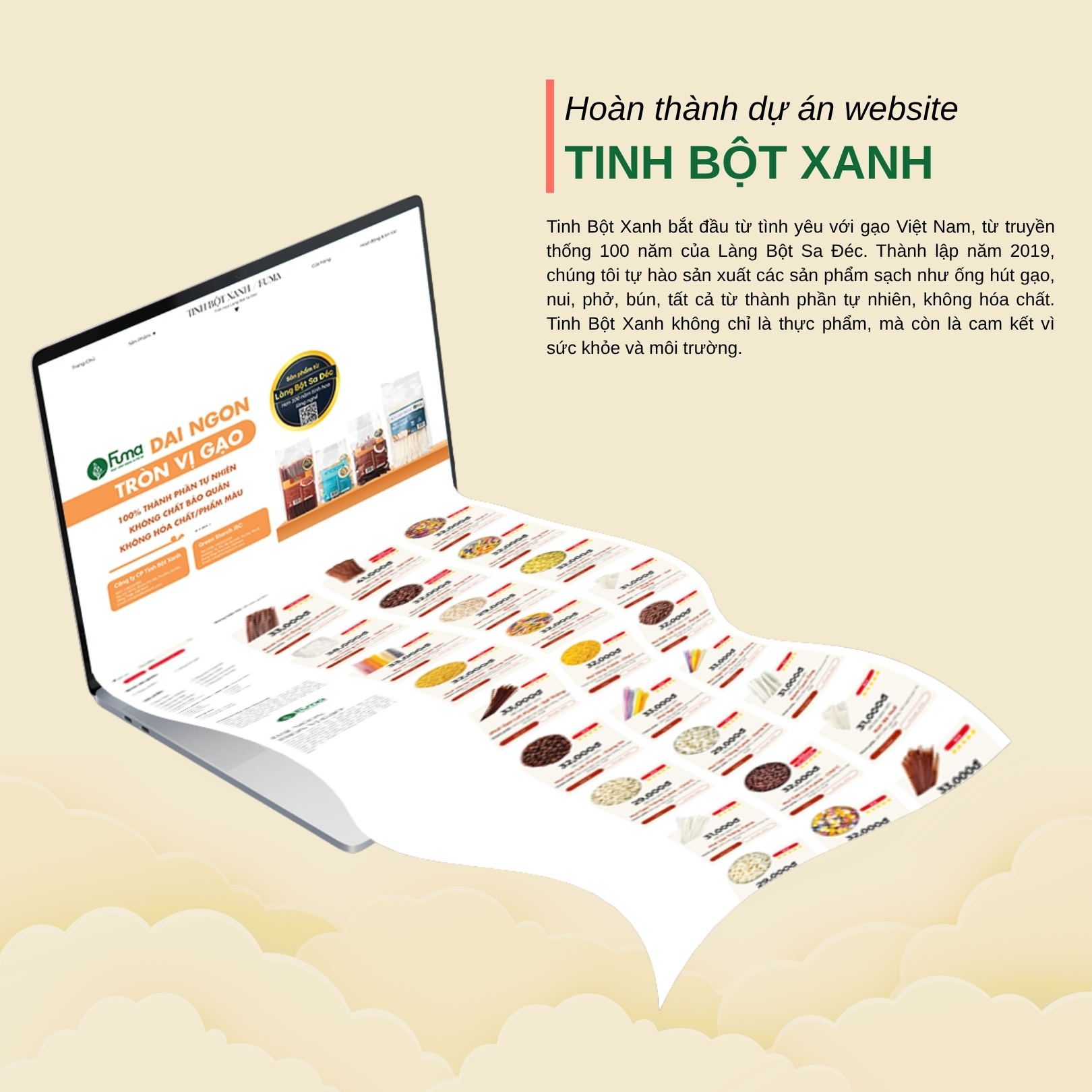 Dự án Thiết kế Website Tinh Bột Xanh by VDesign.
