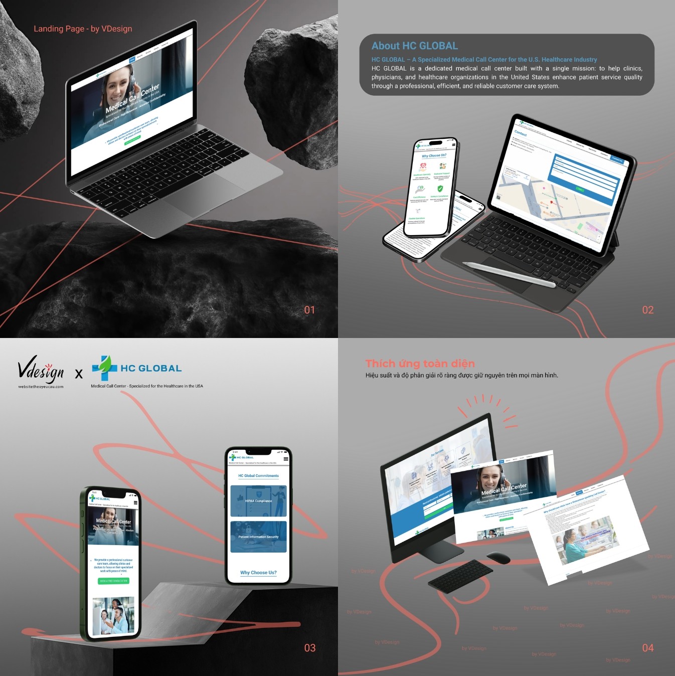 Dự án landing page The HC Global by VDesign
