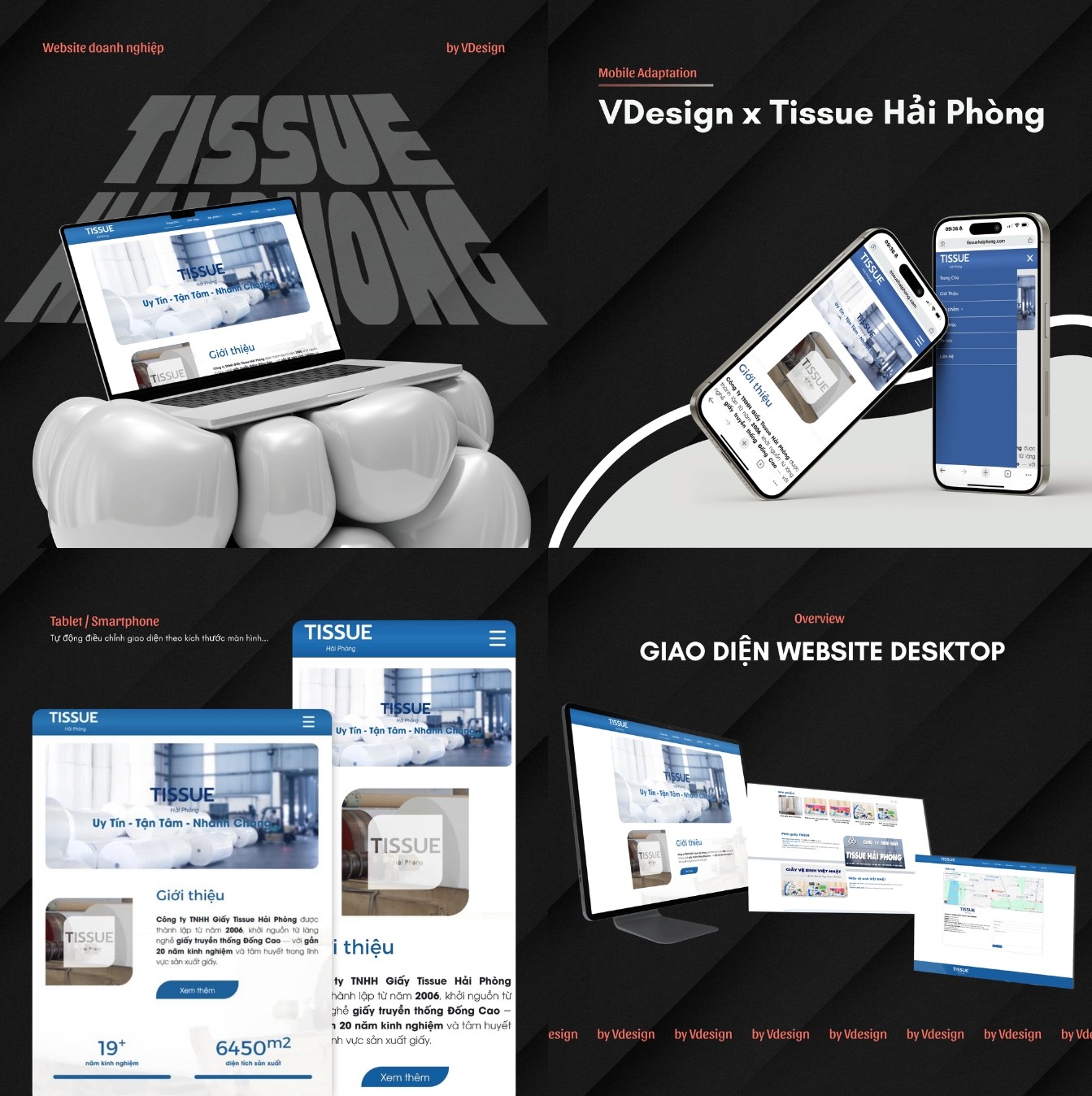Dự án Thiết kế Website Tissue Hải Phòng by VDesign.