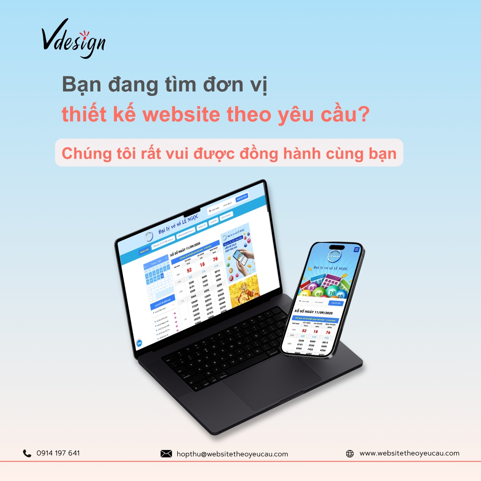 Dự án Website Đại lý Vé số Lê Ngọc by VDesign