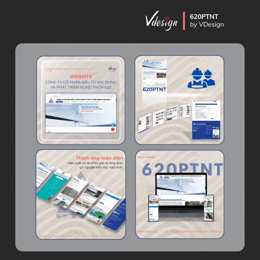 Website xây dựng 620PTNT do VDesign thực hiện – giao diện tối ưu trải nghiệm người dùng, hình ảnh trực quan và sinh động.
