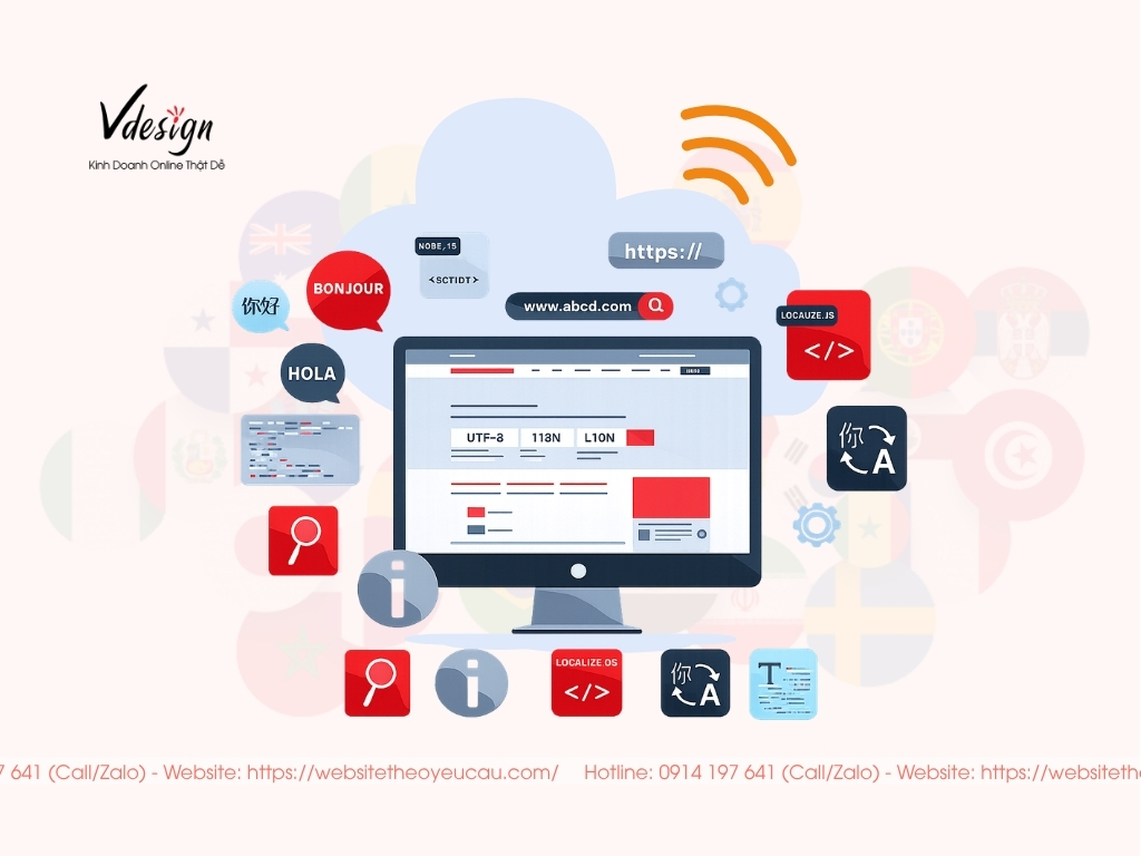 Website đa ngôn ngữ giúp quảng bá sản phẩm ra thị trường quốc tế.