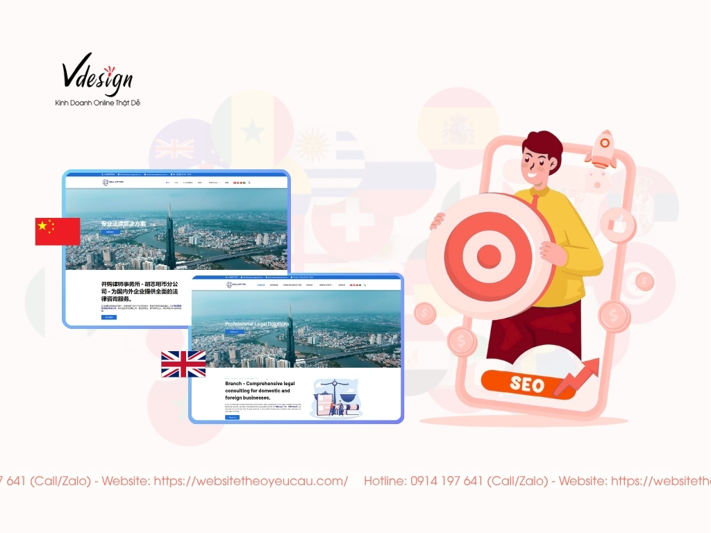 Website đa ngôn ngữ giúp tiếp cận khách hàng quốc tế và hỗ trợ SEO toàn cầu.