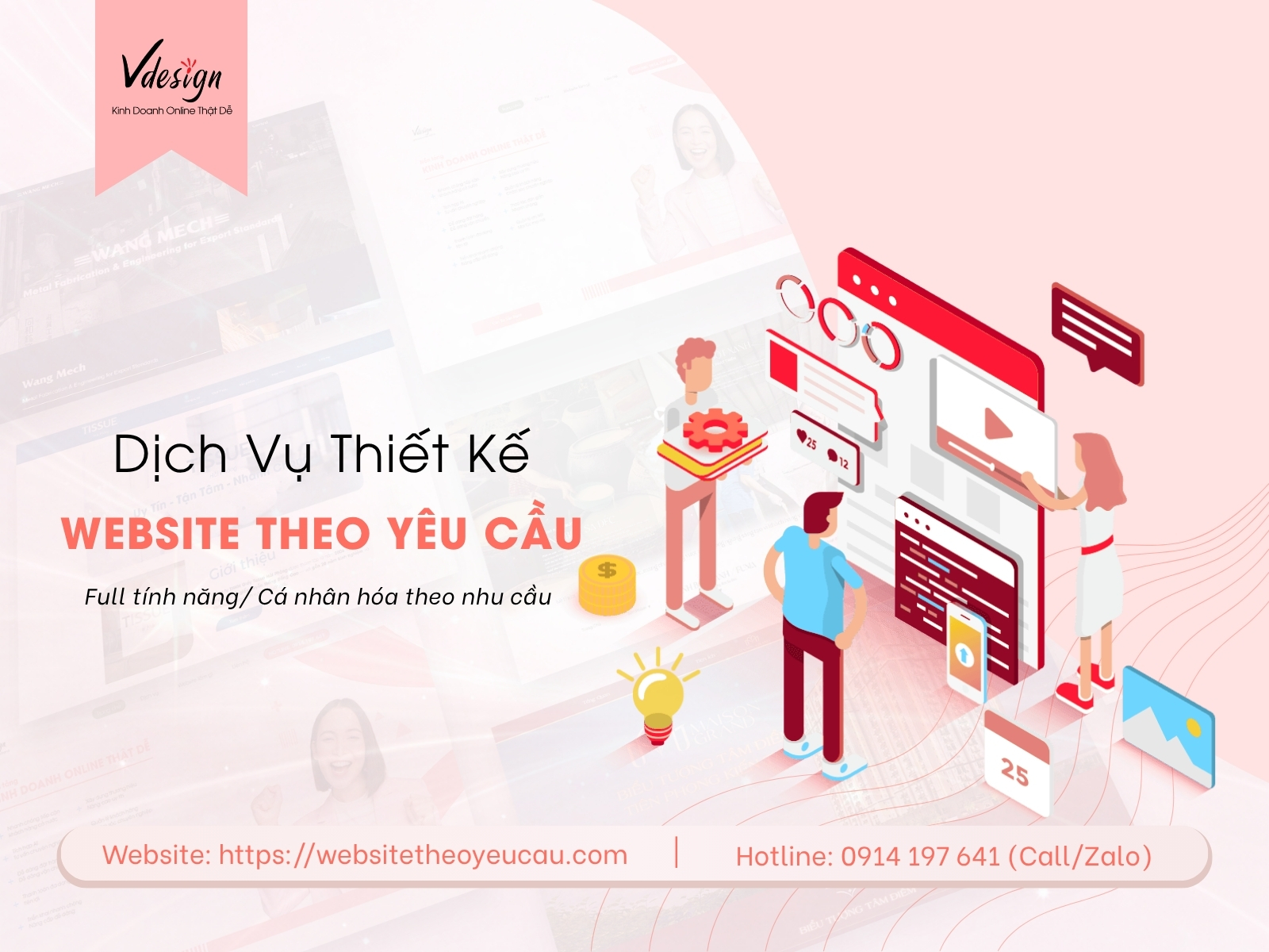 VDesign thiết kế website theo yêu cầu chuyên nghiệp, chuẩn SEO và tùy chỉnh theo nhu cầu doanh nghiệp/ cá nhân