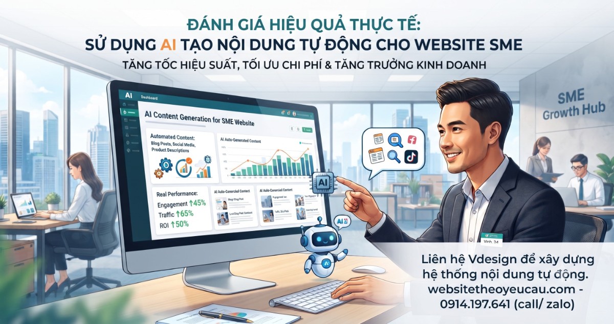 Sử dụng AI tạo nội dung tự động trên website: Đánh giá hiệu quả thực tế cho SME