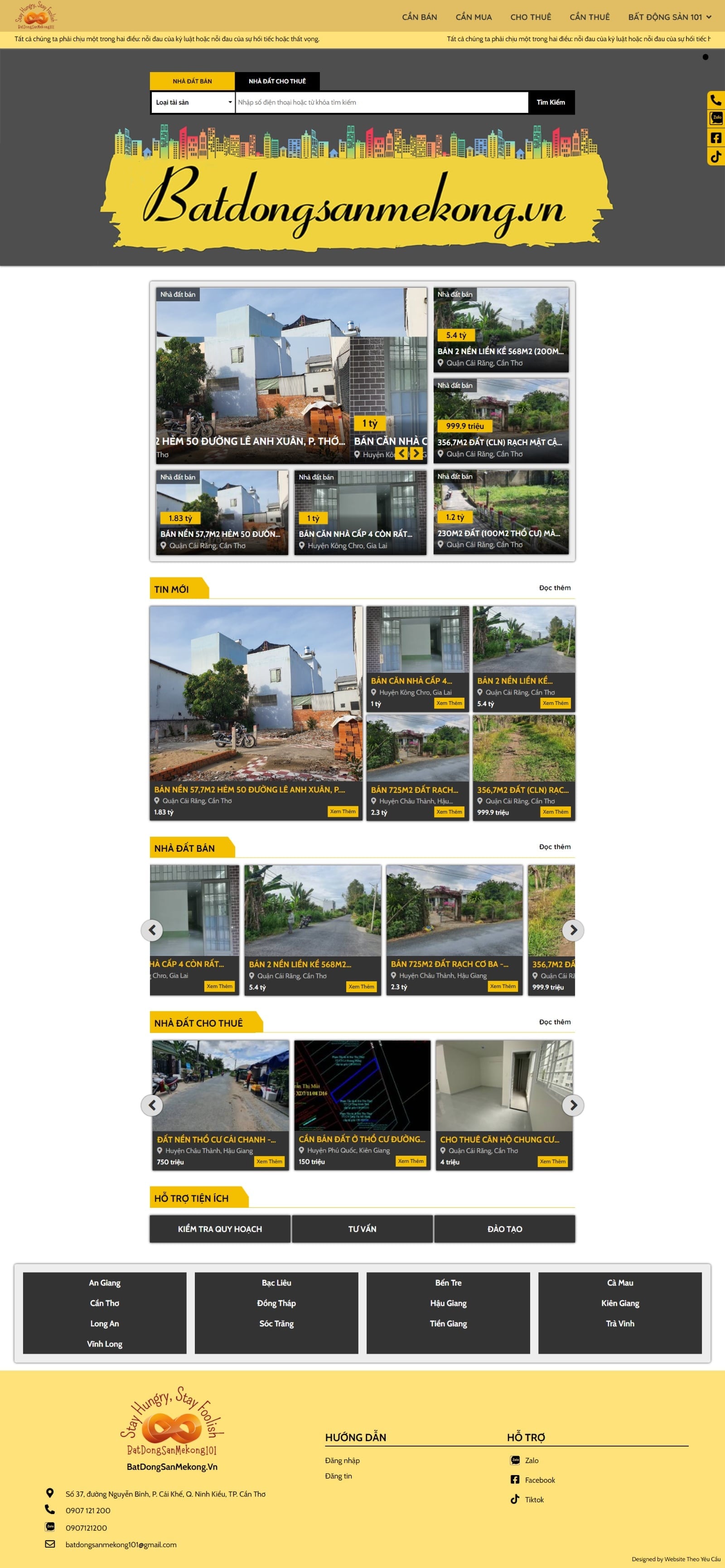 Thiết kế website bất động sản Mekong