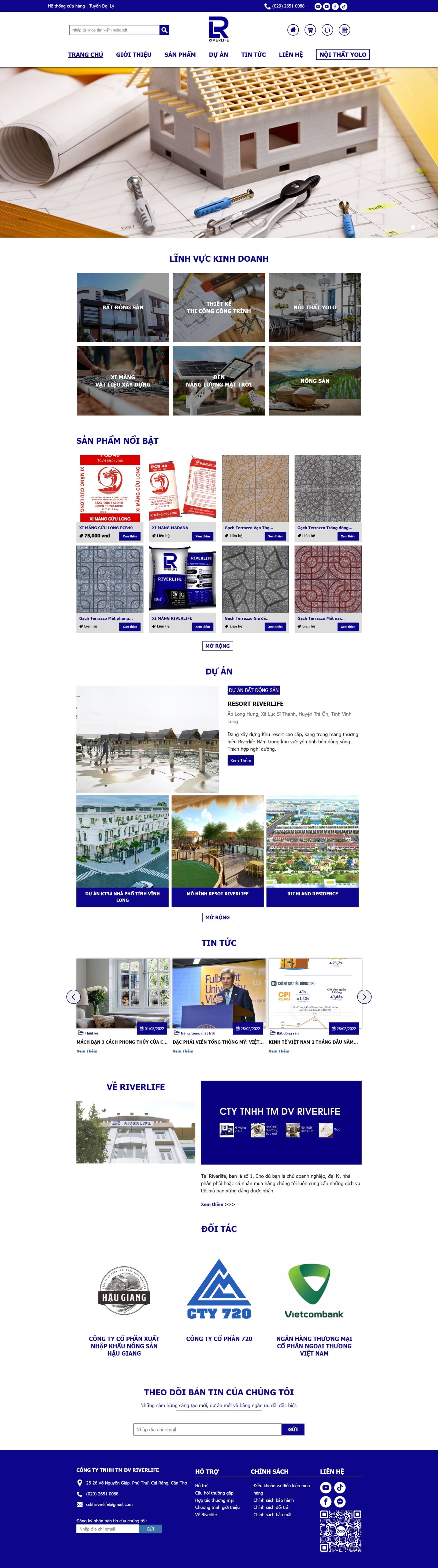 Thiết kế website công ty Riverlife