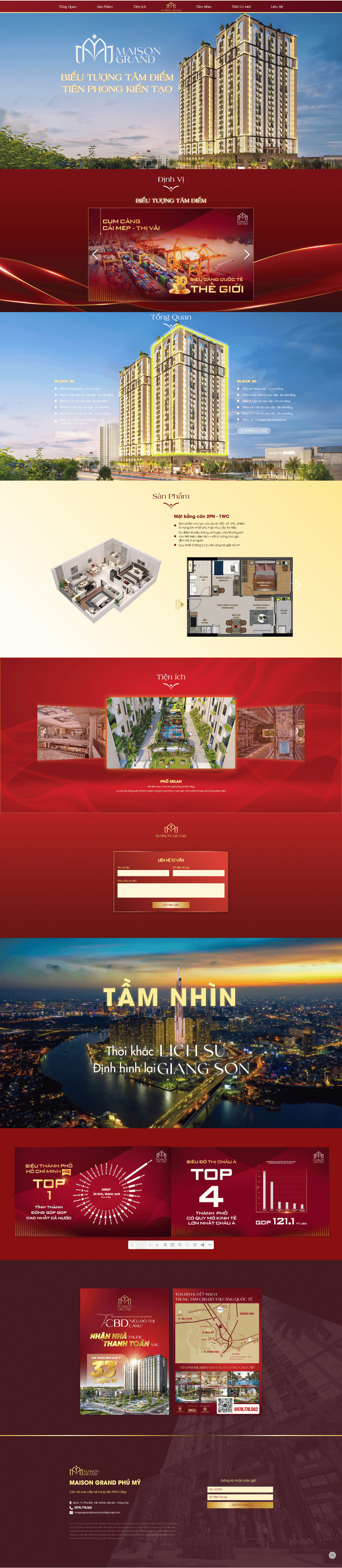 Thiết kế website landing page Căn hộ Maison Grand