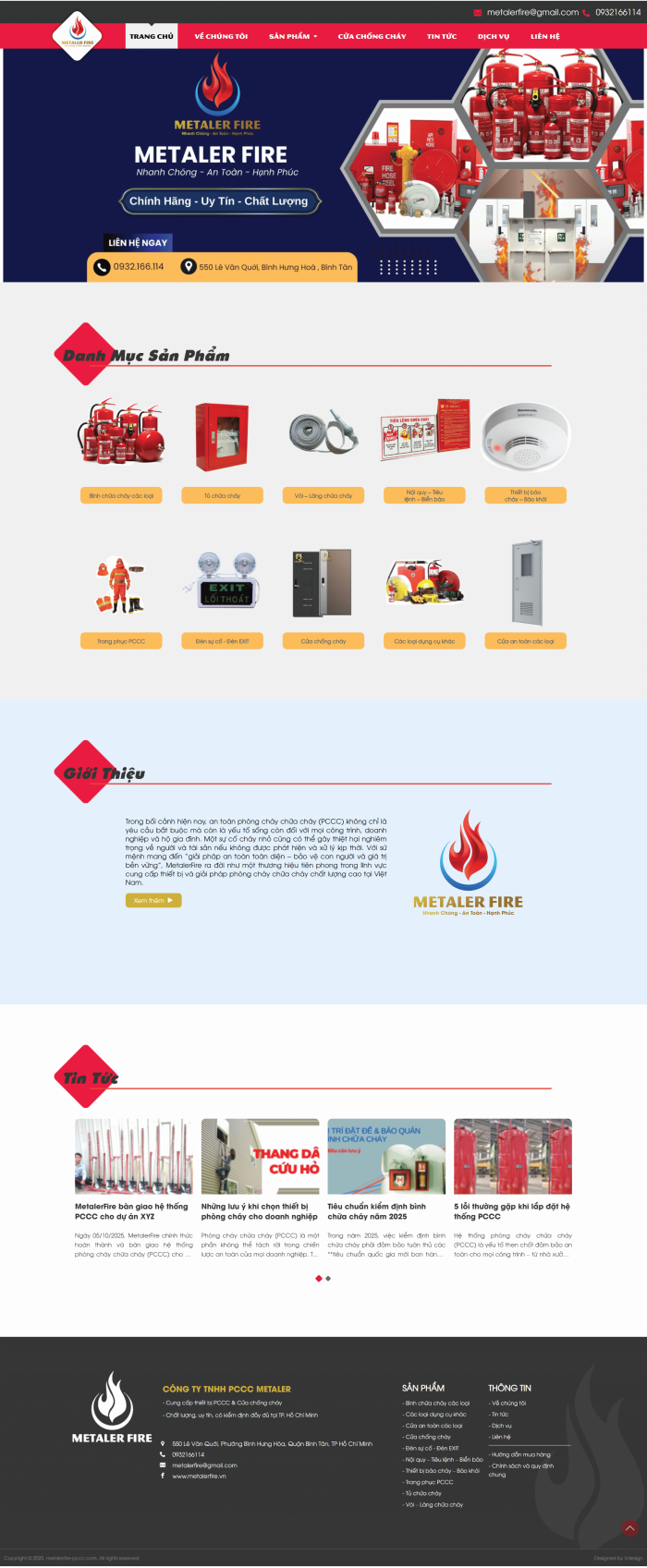 Thiết kế website doanh nghiệp Metaler Fire