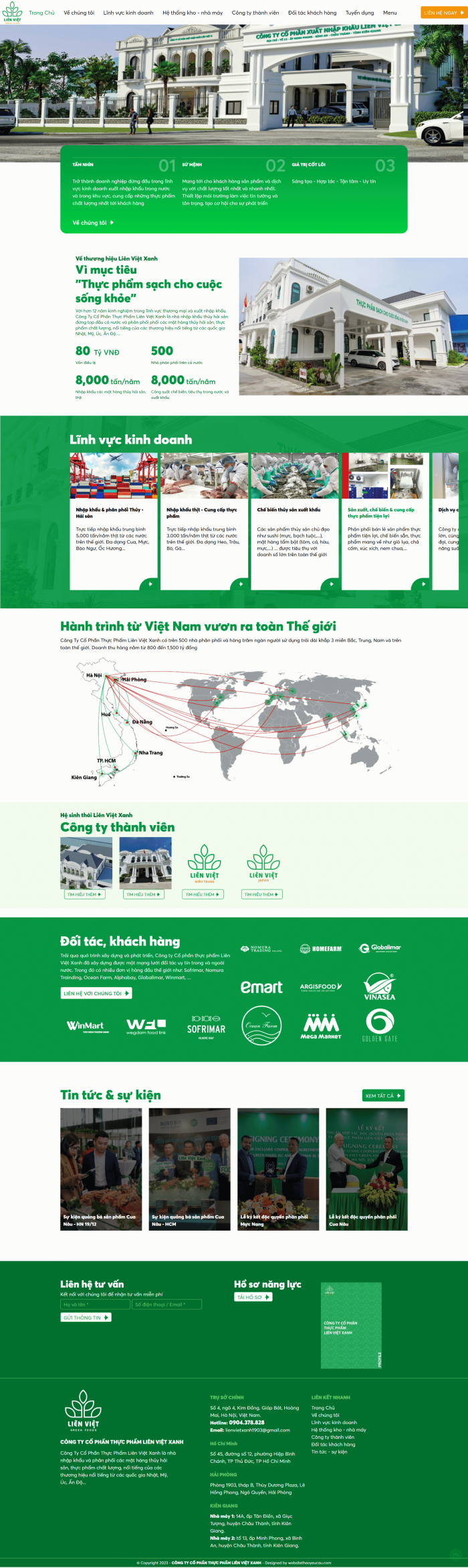 Thiết kế website doanh nghiệp Liên Việt Xanh