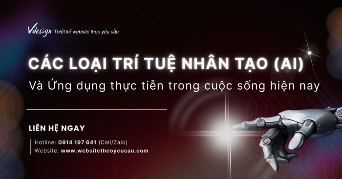 Các loại Trí Tuệ Nhân Tạo (AI) và ứng dụng thực tiễn trong cuộc sống hiện nay