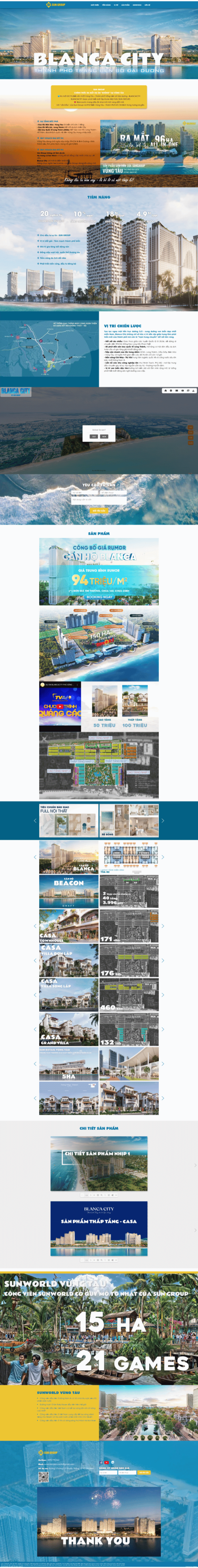 Thiết kế website landing page bất động sản Blanca City