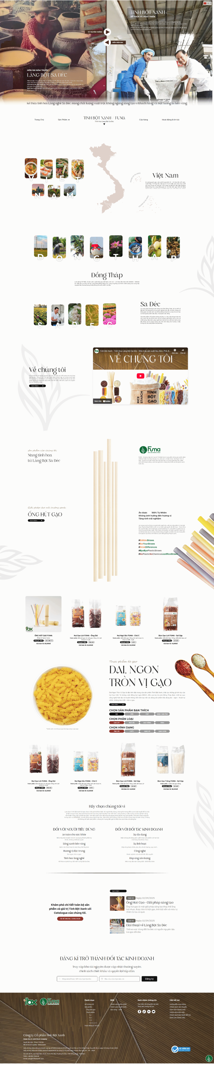 Thiết kế website doanh nghiệp bán hàng Tinh Bột Xanh