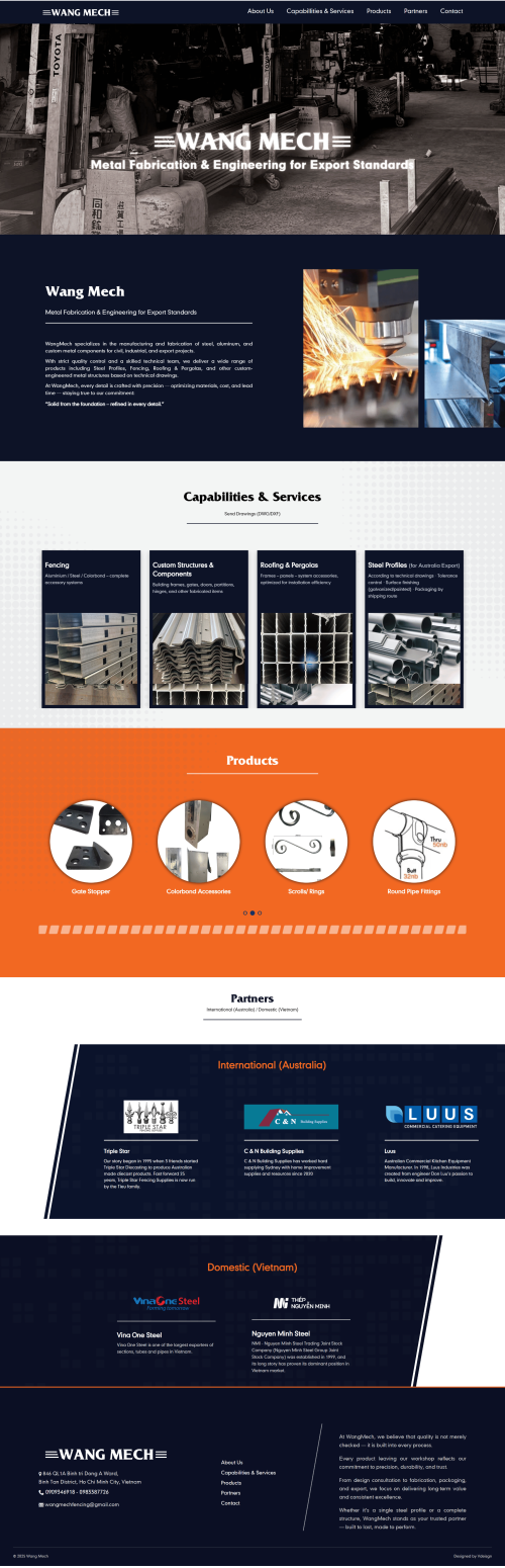 Thiết kế website doanh nghiệp Wang Mech