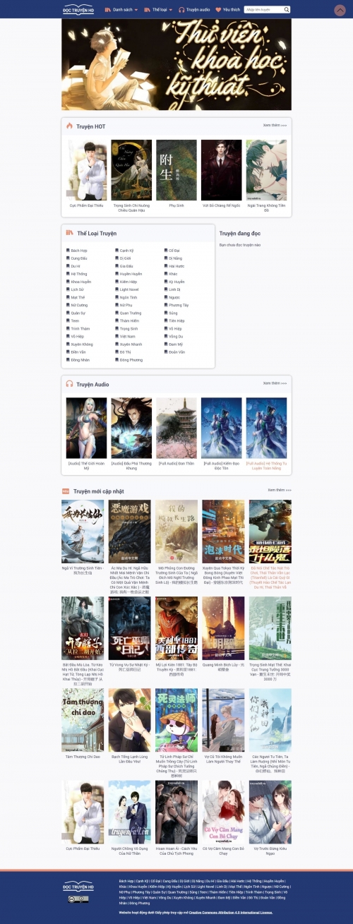 Thiết kế website truyện chữ DoctruyenHD